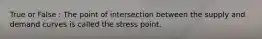 True or False : The point of intersection between the supply and demand curves is called the stress point.