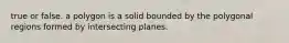 true or false. a polygon is a solid bounded by the polygonal regions formed by intersecting planes.