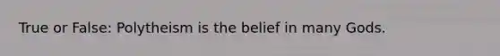 True or False: Polytheism is the belief in many Gods.