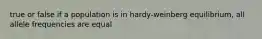 true or false if a population is in hardy-weinberg equilibrium, all allele frequencies are equal