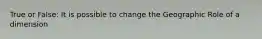 True or False: It is possible to change the Geographic Role of a dimension