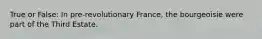 True or False: In pre-revolutionary France, the bourgeoisie were part of the Third Estate.