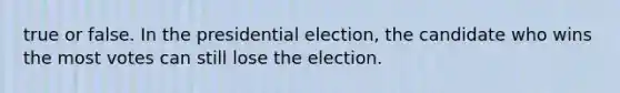 true or false. In the presidential election, the candidate who wins the most votes can still lose the election.