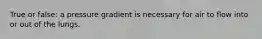 True or false: a pressure gradient is necessary for air to flow into or out of the lungs.
