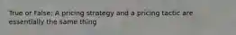 True or False: A pricing strategy and a pricing tactic are essentially the same thing