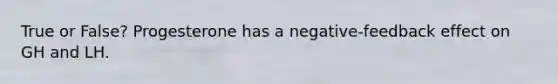 True or False? Progesterone has a negative-feedback effect on GH and LH.
