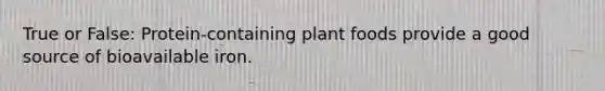 True or False: Protein-containing plant foods provide a good source of bioavailable iron.