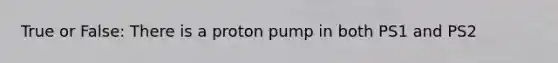 True or False: There is a proton pump in both PS1 and PS2