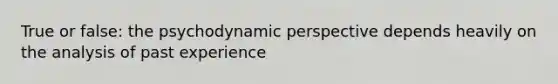 True or false: the psychodynamic perspective depends heavily on the analysis of past experience