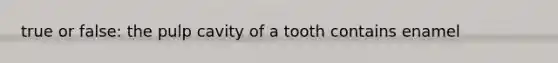 true or false: the pulp cavity of a tooth contains enamel