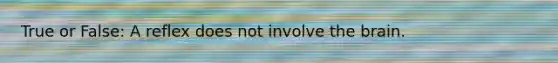 True or False: A reflex does not involve the brain.