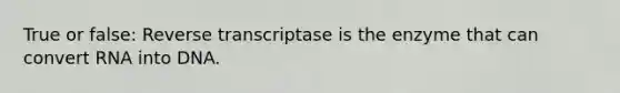 True or false: Reverse transcriptase is the enzyme that can convert RNA into DNA.