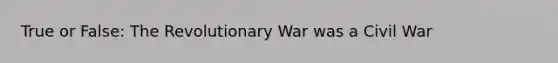 True or False: The Revolutionary War was a Civil War