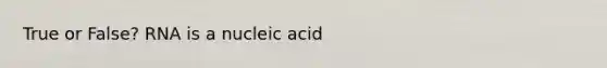 True or False? RNA is a nucleic acid