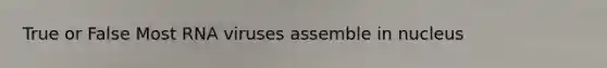 True or False Most RNA viruses assemble in nucleus