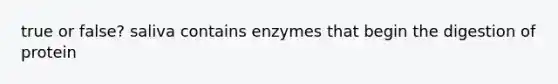 true or false? saliva contains enzymes that begin the digestion of protein