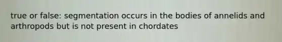 true or false: segmentation occurs in the bodies of annelids and arthropods but is not present in chordates