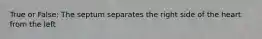True or False: The septum separates the right side of the heart from the left