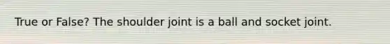True or False? The shoulder joint is a ball and socket joint.