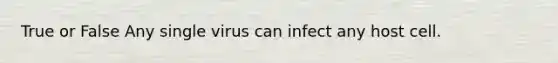 True or False Any single virus can infect any host cell.