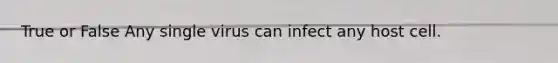 True or False Any single virus can infect any host cell.