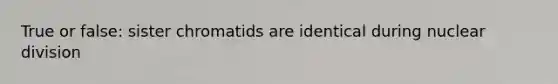 True or false: sister chromatids are identical during nuclear division