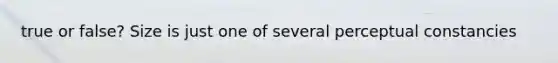 true or false? Size is just one of several perceptual constancies