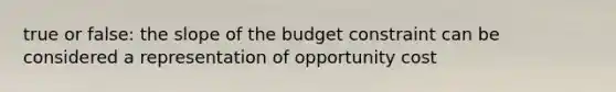 true or false: the slope of the budget constraint can be considered a representation of opportunity cost