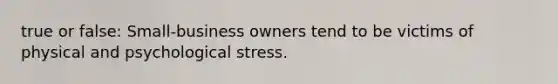 true or false: Small-business owners tend to be victims of physical and psychological stress.