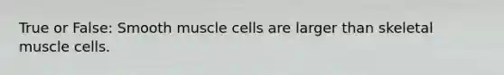 True or False: Smooth muscle cells are larger than skeletal muscle cells.