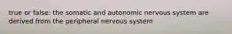 true or false: the somatic and autonomic nervous system are derived from the peripheral nervous system