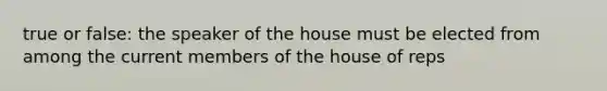 true or false: the speaker of the house must be elected from among the current members of the house of reps