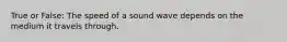 True or False: The speed of a sound wave depends on the medium it travels through.