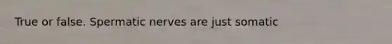 True or false. Spermatic nerves are just somatic