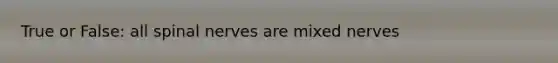 True or False: all <a href='https://www.questionai.com/knowledge/kyBL1dWgAx-spinal-nerves' class='anchor-knowledge'>spinal nerves</a> are mixed nerves
