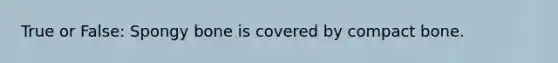 True or False: Spongy bone is covered by compact bone.