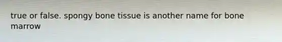 true or false. spongy bone tissue is another name for bone marrow