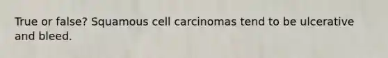 True or false? Squamous cell carcinomas tend to be ulcerative and bleed.