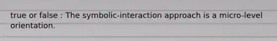 true or false : The symbolic-interaction approach is a micro-level orientation.