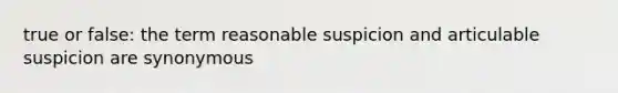 true or false: the term reasonable suspicion and articulable suspicion are synonymous