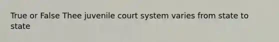 True or False Thee juvenile court system varies from state to state