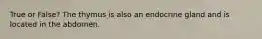True or False? The thymus is also an endocrine gland and is located in the abdomen.