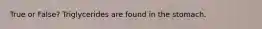 True or False? Triglycerides are found in the stomach.