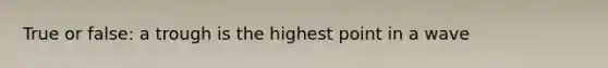 True or false: a trough is the highest point in a wave