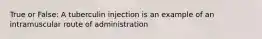 True or False: A tuberculin injection is an example of an intramuscular route of administration