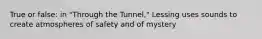 True or false: in "Through the Tunnel," Lessing uses sounds to create atmospheres of safety and of mystery