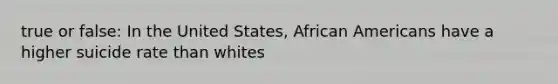 true or false: In the United States, African Americans have a higher suicide rate than whites