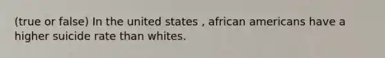 (true or false) In the united states , african americans have a higher suicide rate than whites.