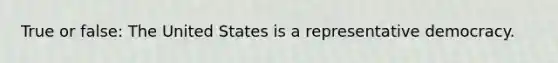 True or false: The United States is a representative democracy.