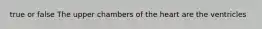 true or false The upper chambers of the heart are the ventricles
